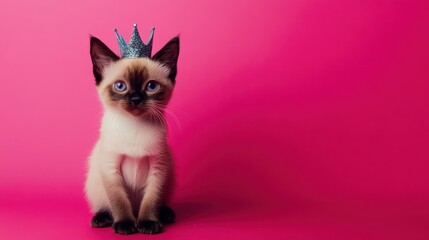 Cute kitten wearing a crown (2)