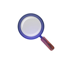 Seeking answers with a magnifying glass symbolizing investigation and on transparent background