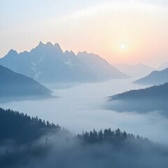 sunrise in the mountains