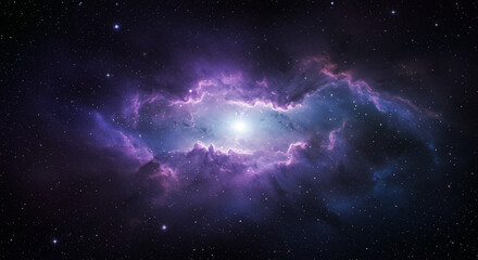 Cosmic Nebula A Stellar Nursery of Purple and Blue Hues