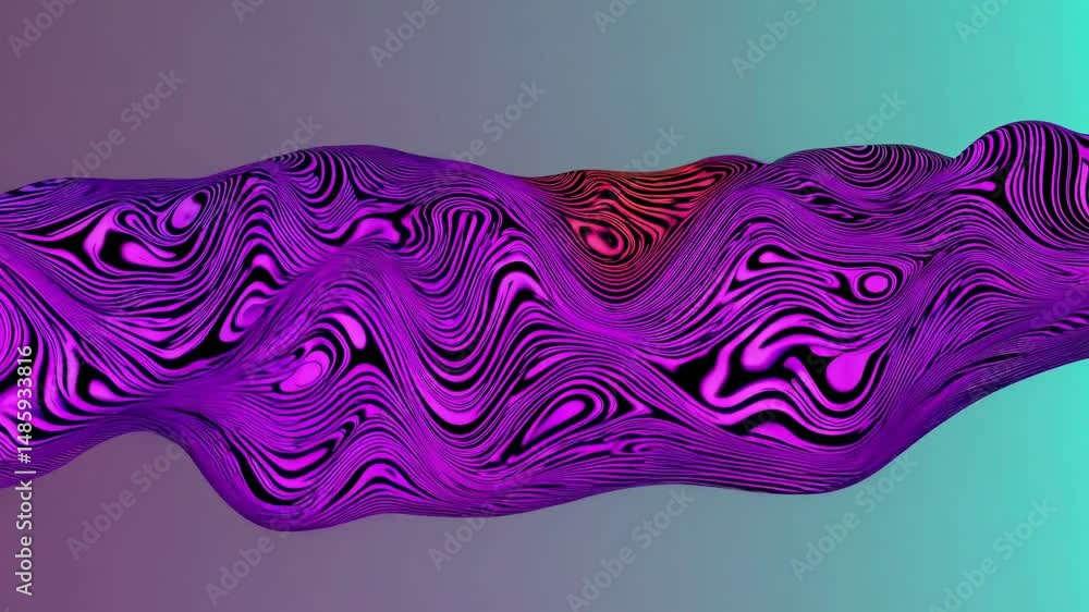 Poster wavy topographic lines flow seamlessly, creating a mesmerizing visual with vibrant colors and intric