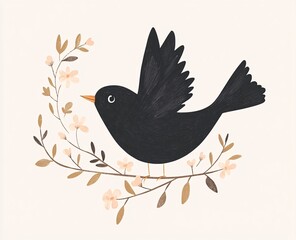 Fototapeta premium Dove bird in flight silhouette