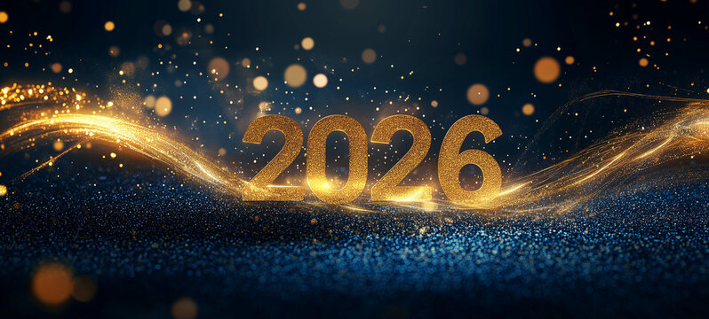 Luxurious New Year 2026 Celebration Background: Silver Graphics Create