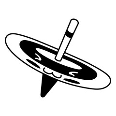 Hanukkah spinning top cute stroke