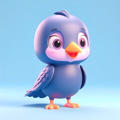 Obraz premium 3d cartoon character on color background 