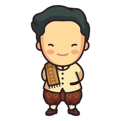 Cute thai man phraratchathan character