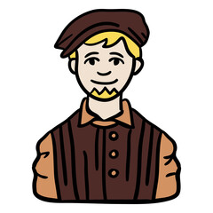 Traditional belgium man character man