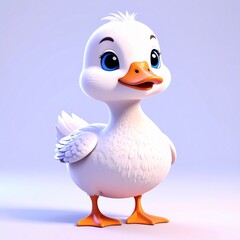 3d cartoon character on color  background 