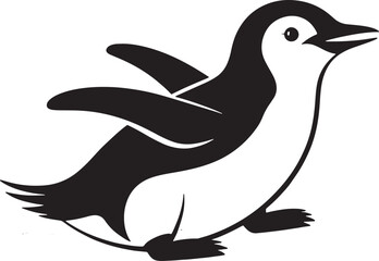 Adorable penguin illustration black and white design