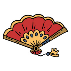 Hand drawn chinese fan