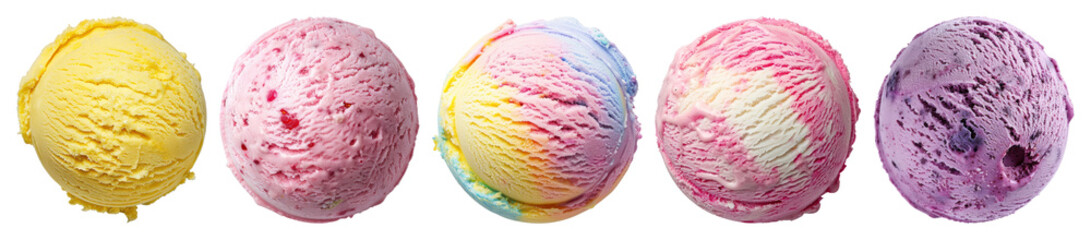 Fototapeta premium PNG Delicious yellow ice cream scoop transparent background.