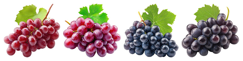 Fototapeta premium PNG Colorful grapes fresh variety, transparent background
