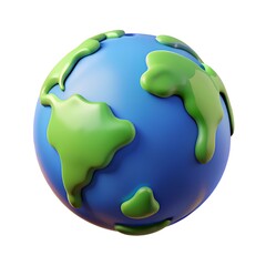 3d planet earth on white background