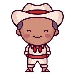 Cartoon man in traditional central american clothes