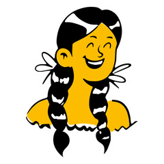 Oktoberfest girl color stroke