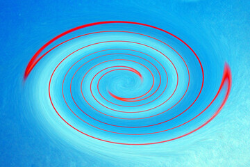 ed, white swirl with bhue background