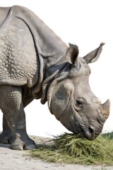 Fototapeta premium javan rhinoceros isolated on white background