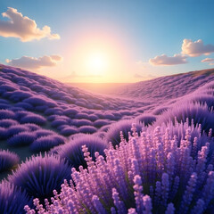 sunrise over the field