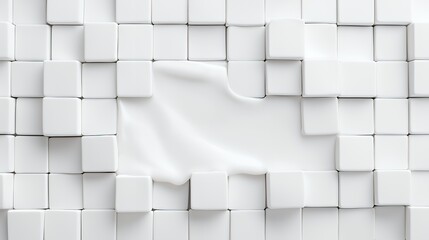 White Cream on White Cubes Background