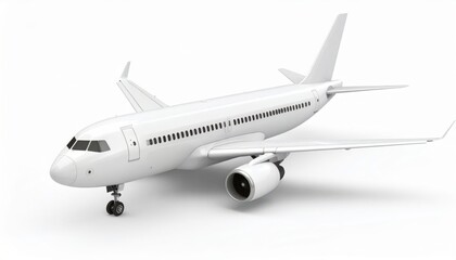 Obraz premium White airplane 3d model over white background