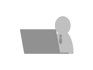 ノートパソコン操作中の人物アイコン