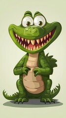 Obraz premium Cartoon crocodile character illustration