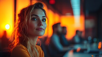 Thoughtful business leader engaged in discussion with industry experts