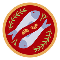 Fishes flat lunar year