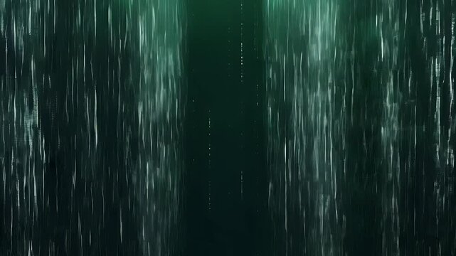 Dark green static peppered with fleeting glimpses of numeric code, drifting in vertical columns