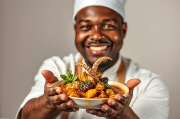 Antiguan Chef With Goat Water