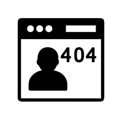 404 error page icon silhouette on transparent background for web and graphic design