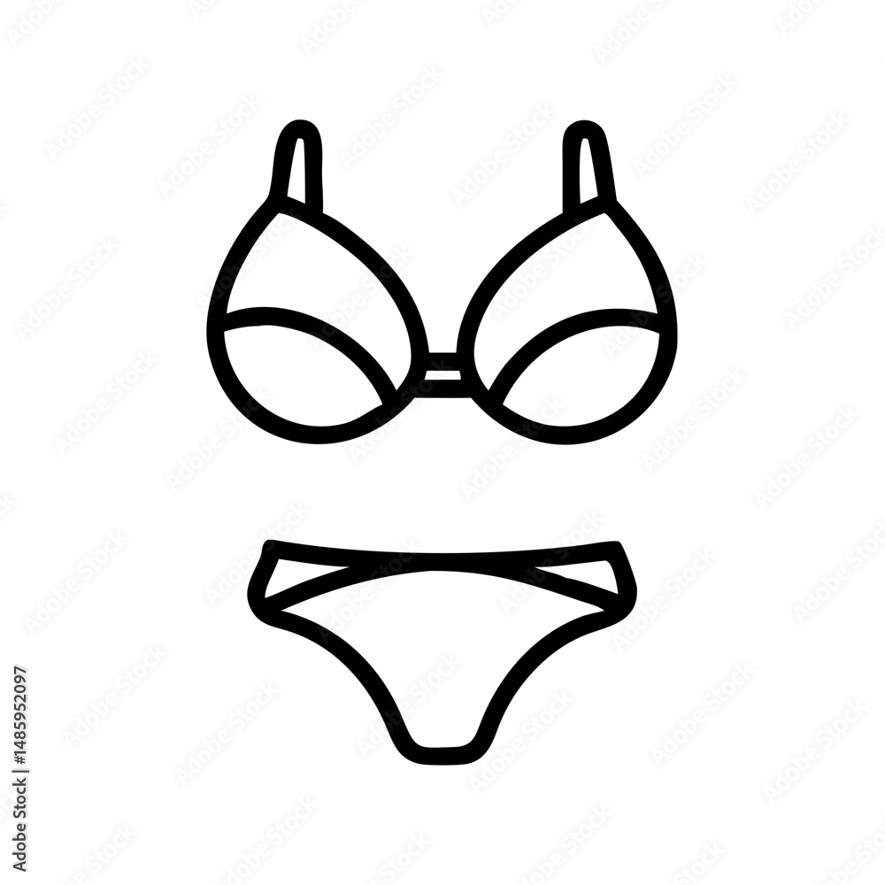 Poster bikini icon on transparent background for web and graphic design