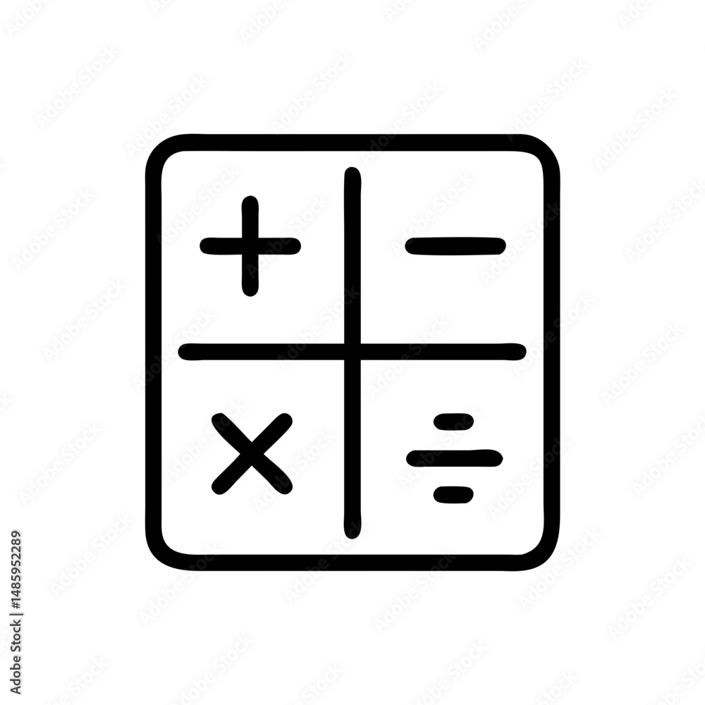 Aufkleber calculator icon on transparent background for web and graphic design