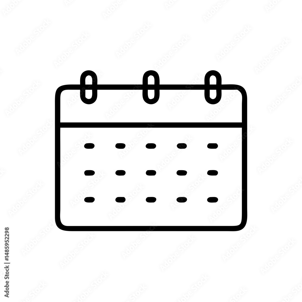 Poster calendar icon on transparent background for web and graphic design