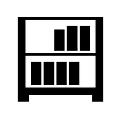 bookshelf icon silhouette on transparent background for web and graphic design