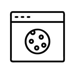 browser cookie icon silhouette on transparent background for web and graphic design