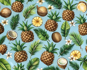 Fototapeta premium seamless background with pine cone very nice fruit which very delicious to taste. so it is world popular food.