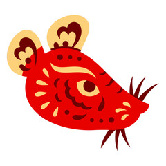Chinese zodiac rat head