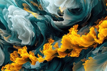 Obraz premium Abstract art with layered, flowing shapes