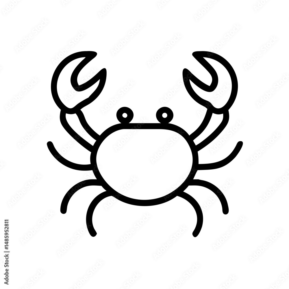 Poster crab icon on transparent background for web and graphic design