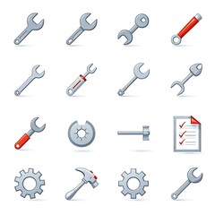 Fototapeta premium Tool and Gear Icon Set