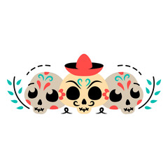 Three sugar skulls