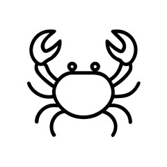 crab icon on transparent background for web and graphic design