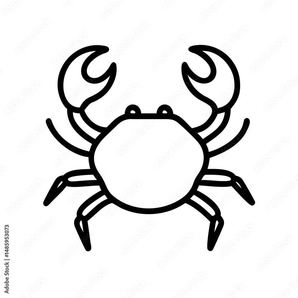 Poster crab icon on transparent background for web and graphic design