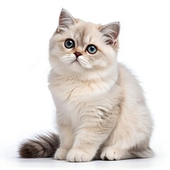 Obraz premium cute cat portrait on white background