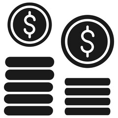 Coins Glyph Icon