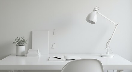 Minimalist White Home Office Desk Setup Clean Workspace Inspiration