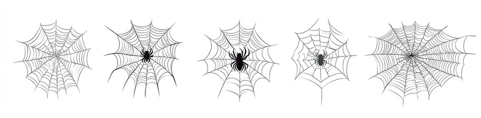 Spiderwebs with spiders