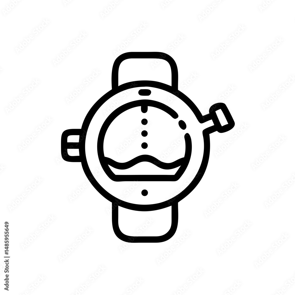 Poster diving watch icon on transparent background for web and graphic design