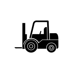 creative details Outline silhouette forklift truck icon vector illustration